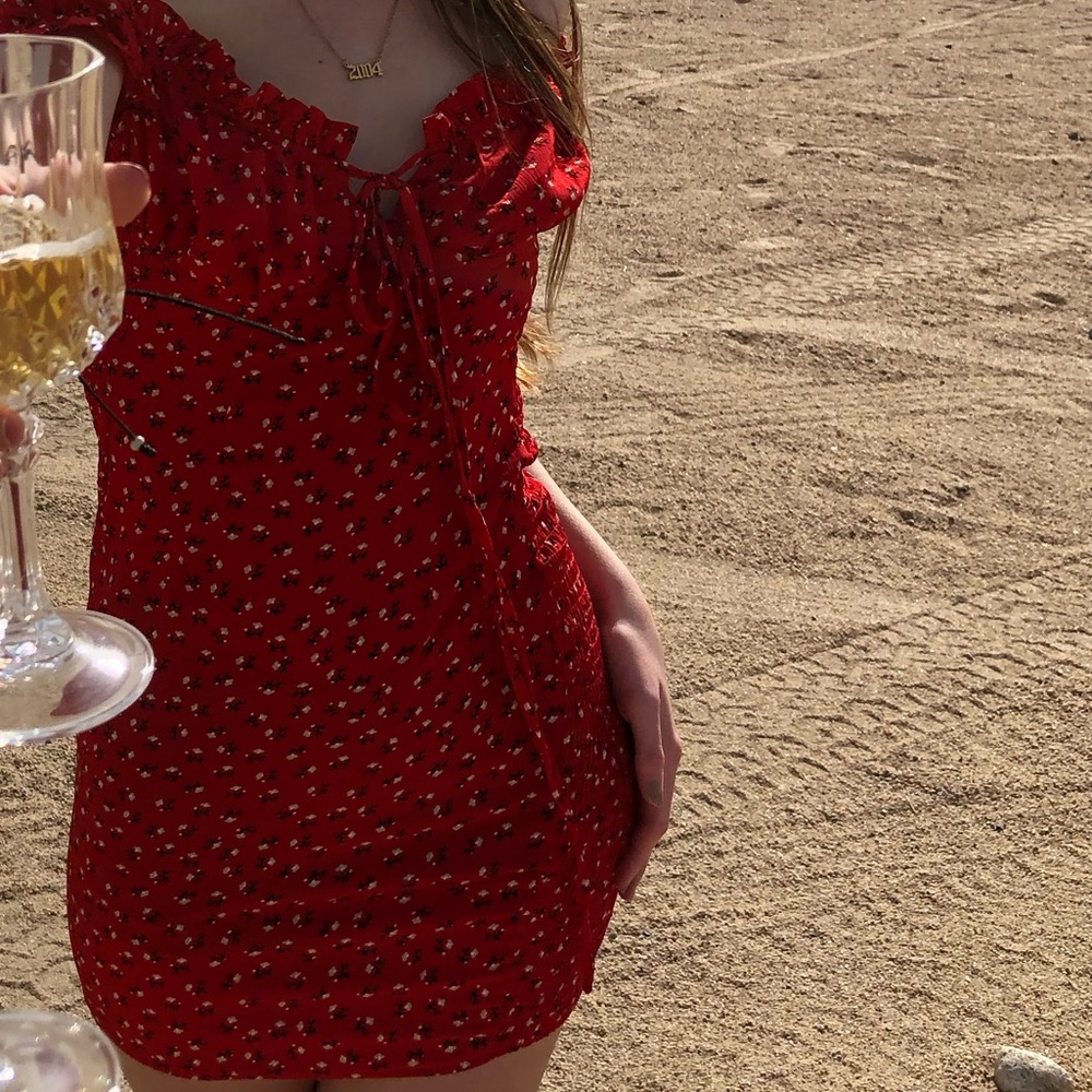 Princess Polly red flower dress